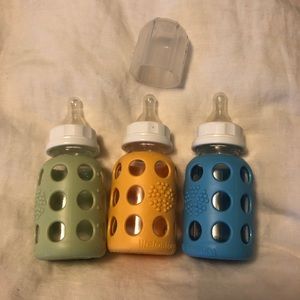 3 Glass Lifefactory bottles 4oz